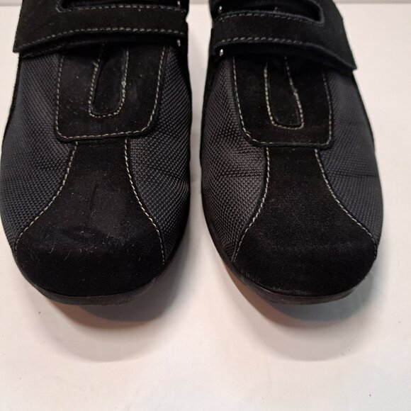 MUNRO Womens 8.5W Wide Joliet Black Comfort Shoes Sneaker Suede Arch Support USA - Picture 8 of 14